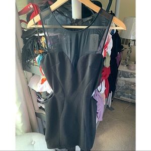 Black sheer cutout mini dress
